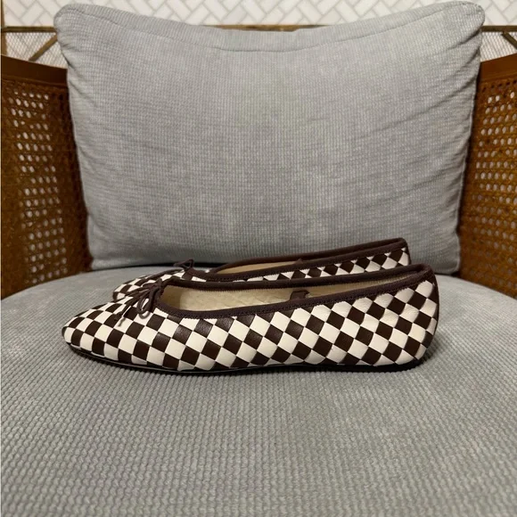 Loeffler Randall Leonie Chocolate/Cream Woven Ballet Flat - Picture 6 of 11